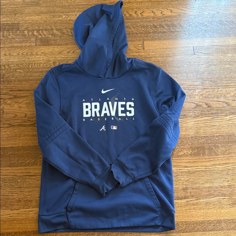 Nike Navy Atlanta Braves Baseball Hoodie
